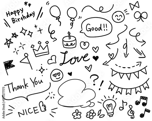 手書きあしらいセット 吹き出し