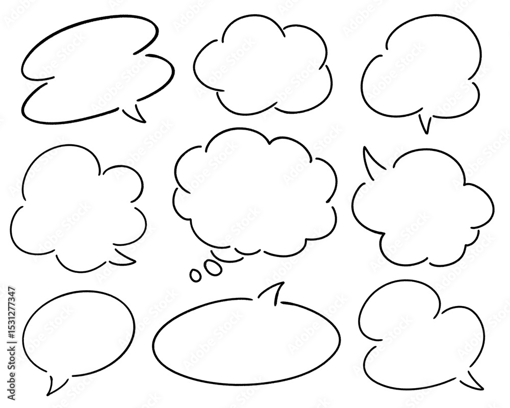 Fototapeta premium 手書き吹き出し
