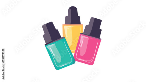Glossy Nail Polish Icon Vector Isolated Illustration for Beauty Products Marketing