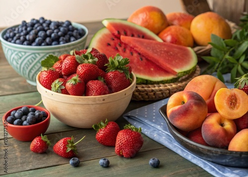 fresh summer fruits 