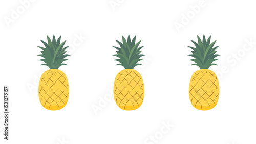 Vibrant Pineapple Fruit Vector Isolated Illustration for Graphic Designs and Print Media