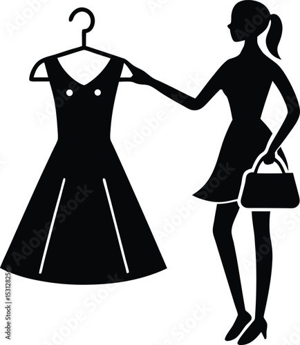 silhouette of a woman in a dress