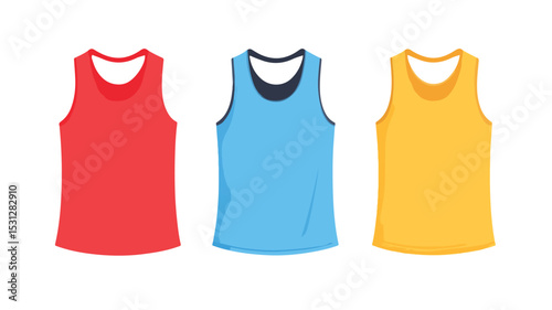 Stylish Summer Tank Top Sleeveless Shirt Vector Isolated Design