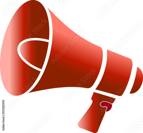 Red Megaphone Icon - Announcement, Marketing and Alert Symbol
