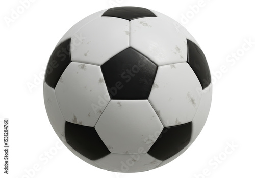 Isolated Black and White Soccer Ball Close Up