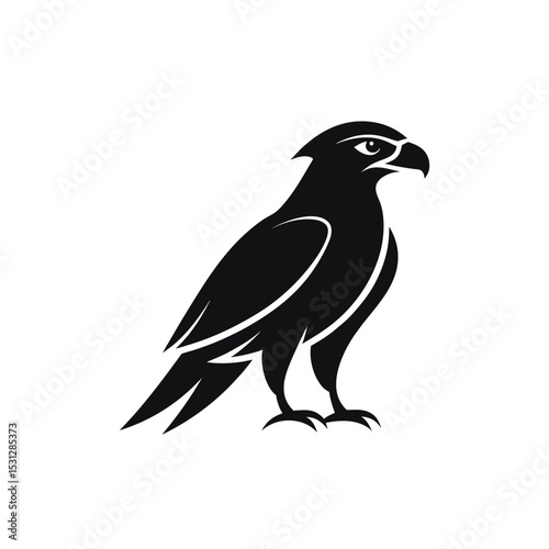 silhouette vector icon of falcon on white background in Adobe Illustrator Artwork