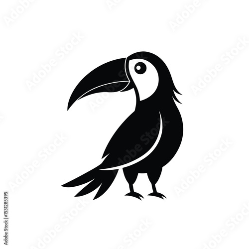 silhouette vector icon of toucan on white background in Adobe Illustrator Artwork