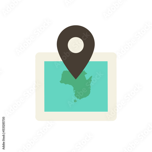 Africa Map Location Pin: Simple Graphic Design