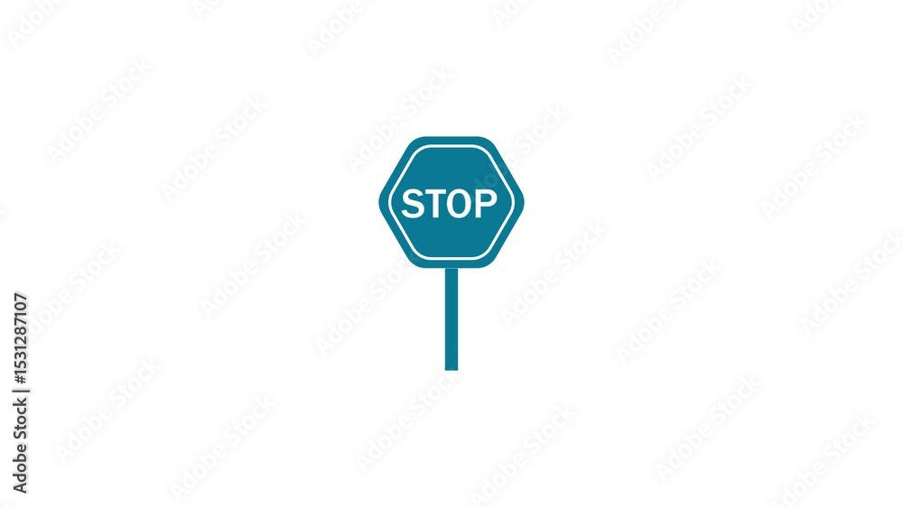 Stop icon, animated stop sign, alpha channel on background Stop icon, animated stop sign, alpha channel on background