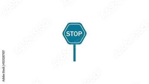 Stop icon, animated stop sign, alpha channel on background
