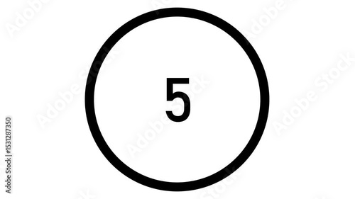 Counting from 10 to 0 inside a circle. 4k video