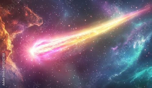 Vibrant Cosmic Watercolor Art Colorful Space Background