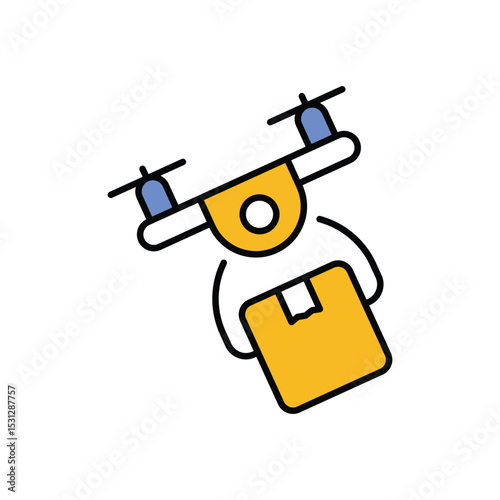 Drone Delivery Icon vector stock illustration