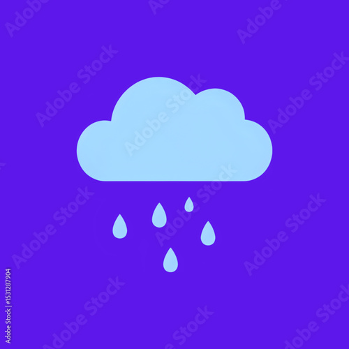Simple Rain Cloud Icon: Weather App Design Element