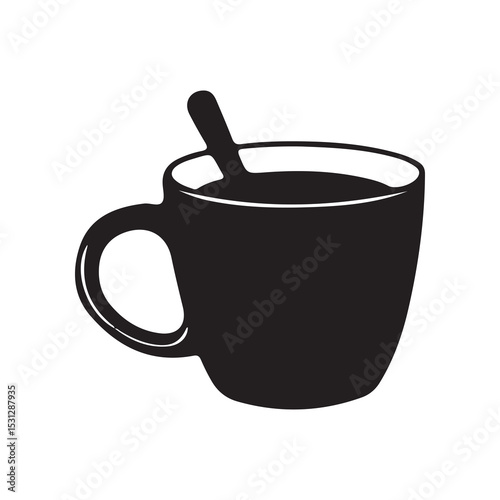 black cup of tea