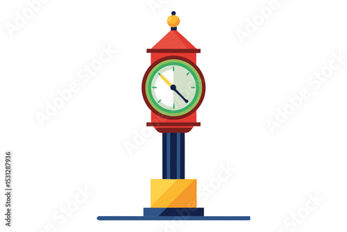 Elegant street clock vector elements illustration for urban design and vintage decor