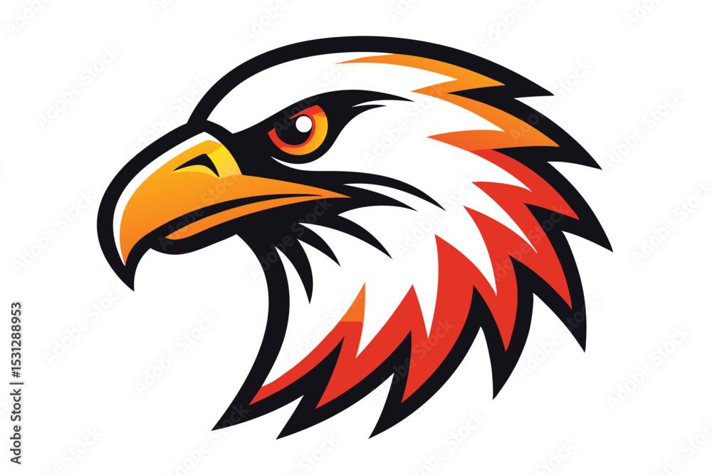 Fototapeta premium Eagle head mascot logo vector simple elements powerful symbol perfect for logo illustration