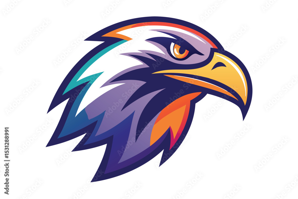 Fototapeta premium Eagle head mascot logo vector simple elements powerful symbol perfect for logo illustration