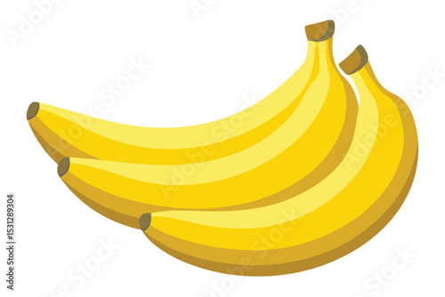 Fresh Bananas Fruit Vector Simple Elements Icon Illustration.
