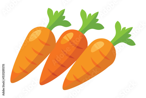 Fresh carrots clipart vector illustration perfect for healthy food designs and gardening project