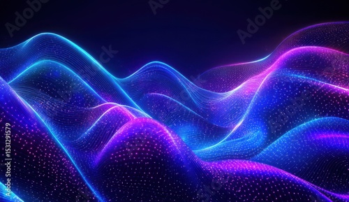 Background of modern technology with blue gradient waves