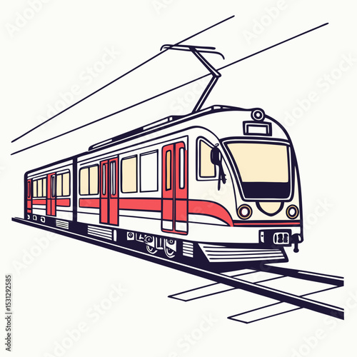 train  vector art on white background