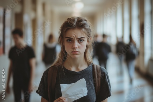 Feeling lost in the hallways of high school, a girl contemplates her next move with uncertainty and a mix of emotions