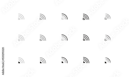 WiFi or Signal Icons Design. Precision meets minimalism in this dynamic signal icon collection.