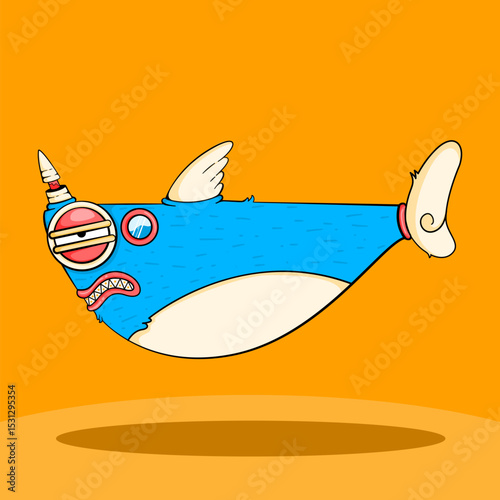 Different fish characters, fish shirt patterns, sharks