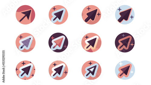 Download Free Arrow Cursor Icon Pack 12 High-Quality Vector Icons for Websites and Apps