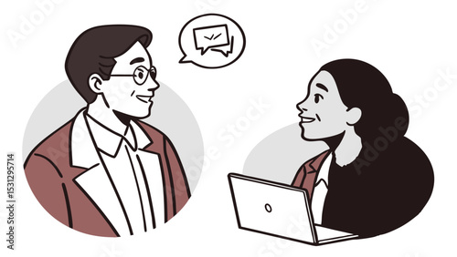 Diverse Business Professionals Collaborating A Vector Illustration of Teamwork and Communication