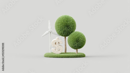 Conceptual image illustrating rise energy prices with eco friendly