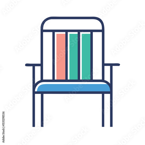 Modern chair with colorful backrest design in minimalist style  