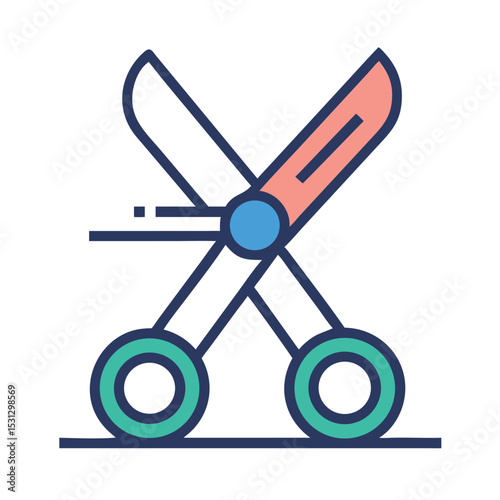 Icon of scissors with modern design and vibrant colors  