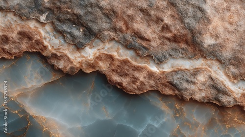 Abstract marble, teal and tan
