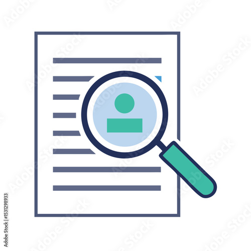 Magnifying glass over resume document