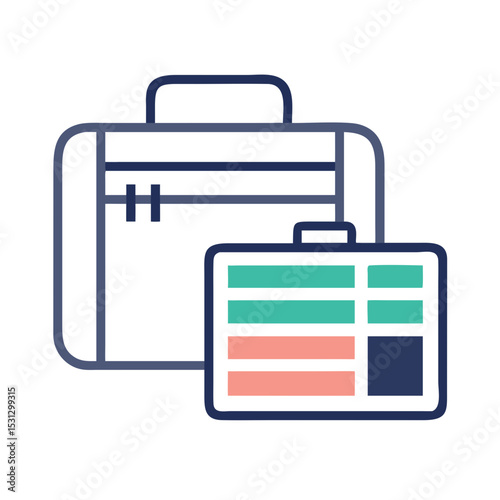 Suitcase and calendar icon representing travel planning concepts  