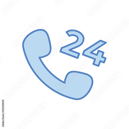 24 Hours Support Icon vector stock illustration