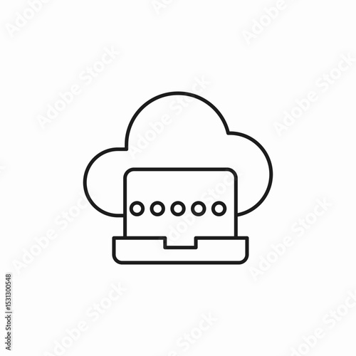 laptop cloud icon sign vector