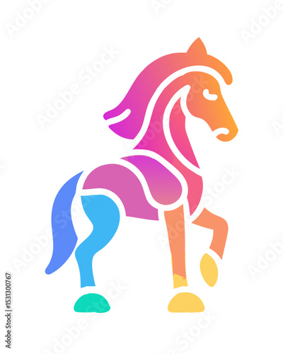 horse drawn with a horse