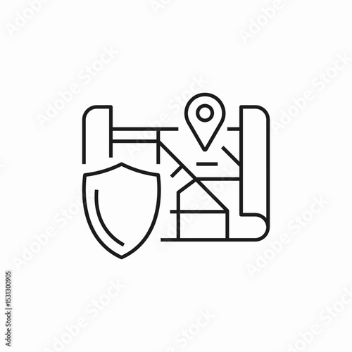location map protection safety icon sign vector