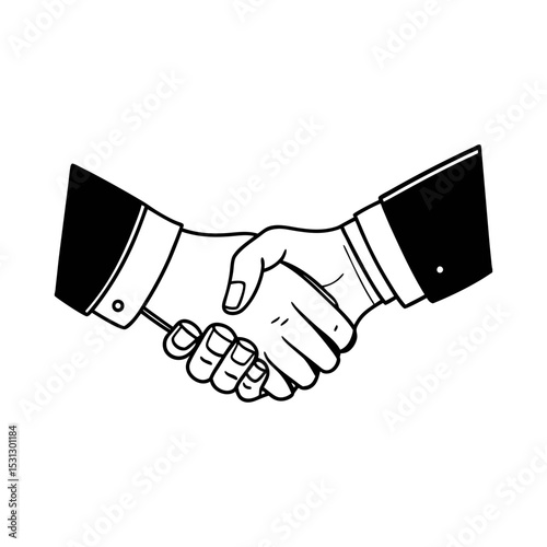 handshake without background or fill vector silhouette