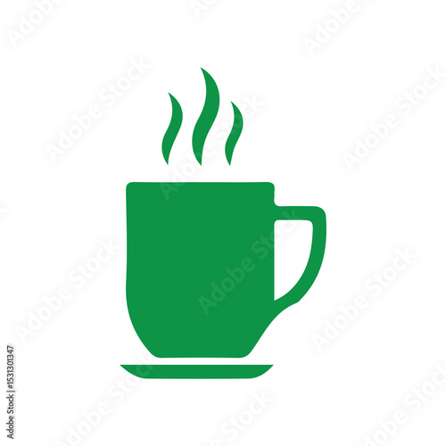 Minimal Green Cup with Steam – Eco-Friendly Drink Concept