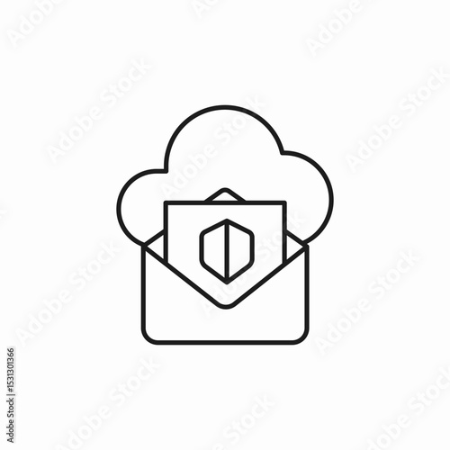 mail cloud safety icon sign vector