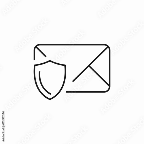 mail protection shield icon sign vector
