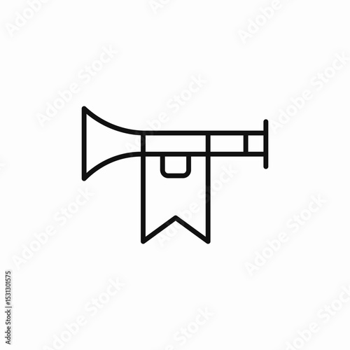 medieval horn icon sign vector