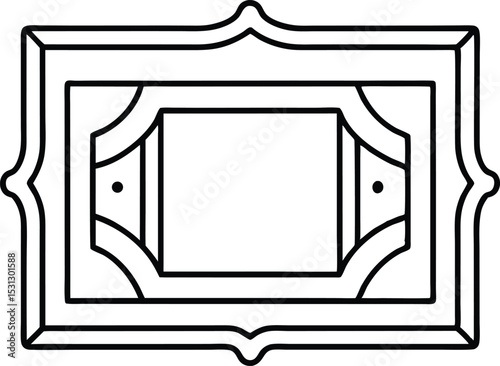Elegant decorative frame outlined in black suitable for design projects and artistic presentations