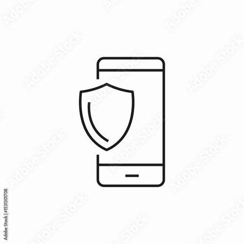 phone protection shield icon sign vector