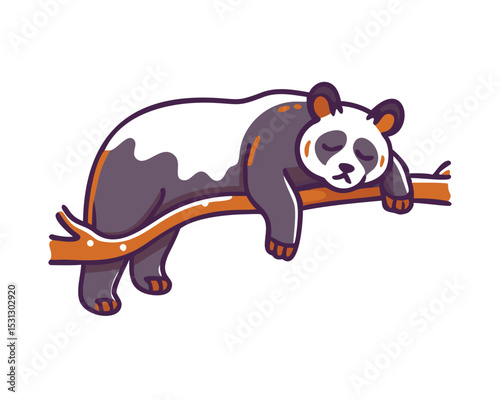 panda sleep on bamboo