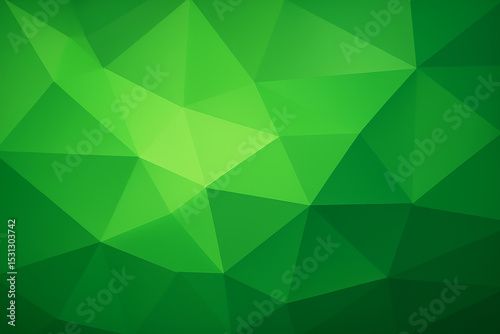 Geometric green pattern with harmonic triangle shapes and smooth gradients